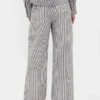 Pantalon large en lin et coton