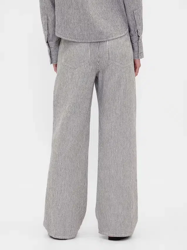 Pantalon large en lin et coton