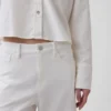 Pantalon large en lin et coton