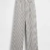 Pantalon large en lin et coton