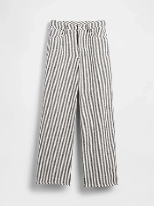 Pantalon large en lin et coton