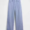 Pantalon large en lin et coton