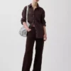 Pantalon large en lin et coton