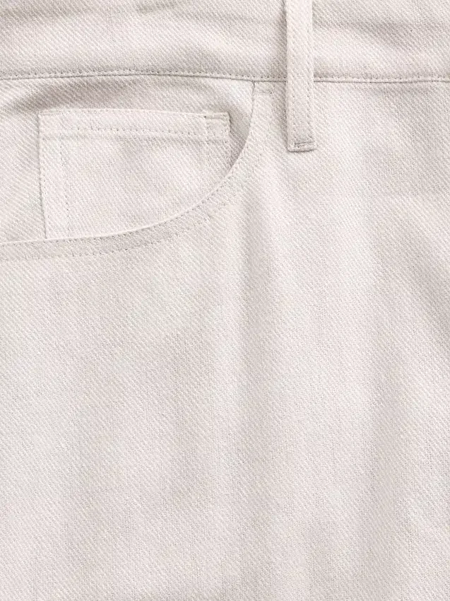 Pantalon large en lin et coton