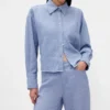 Pantalon large en lin et coton