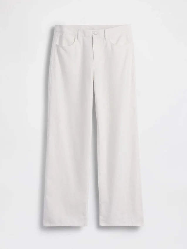 Pantalon large en lin et coton