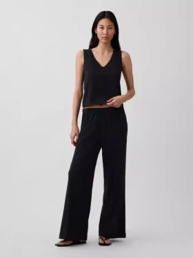 Pantalon large en maille