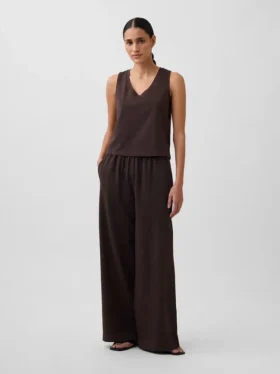 Pantalon large en maille