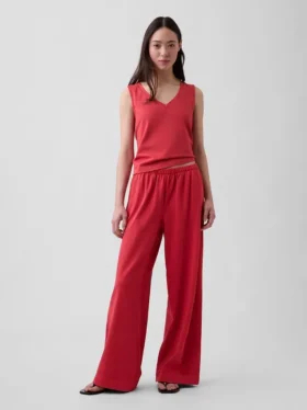 Pantalon large en maille