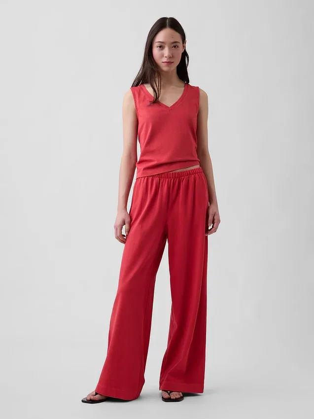 Pantalon large en maille