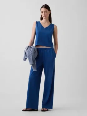 Pantalon large en maille