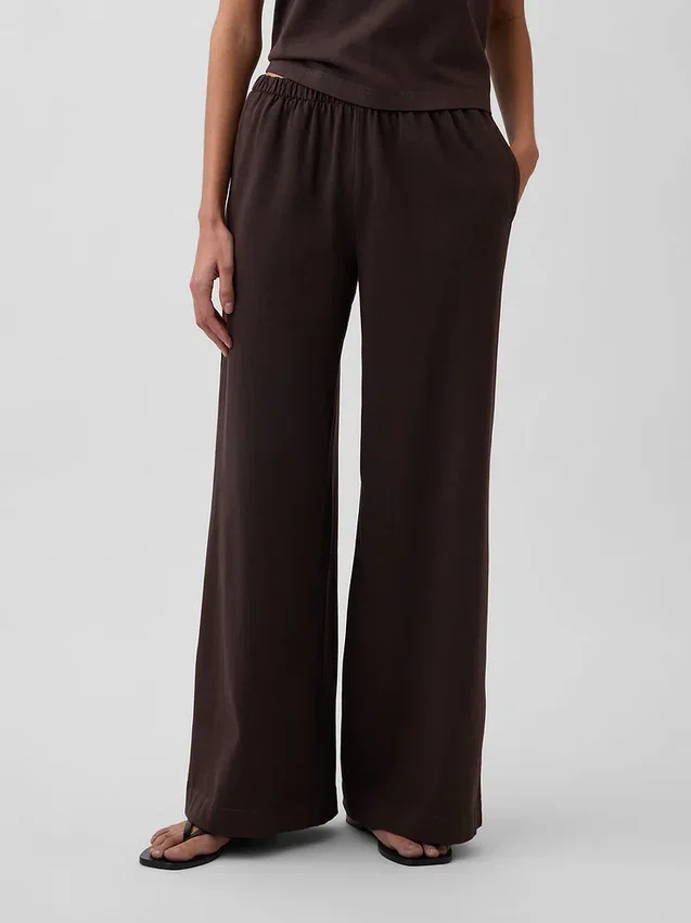 Pantalon large en maille
