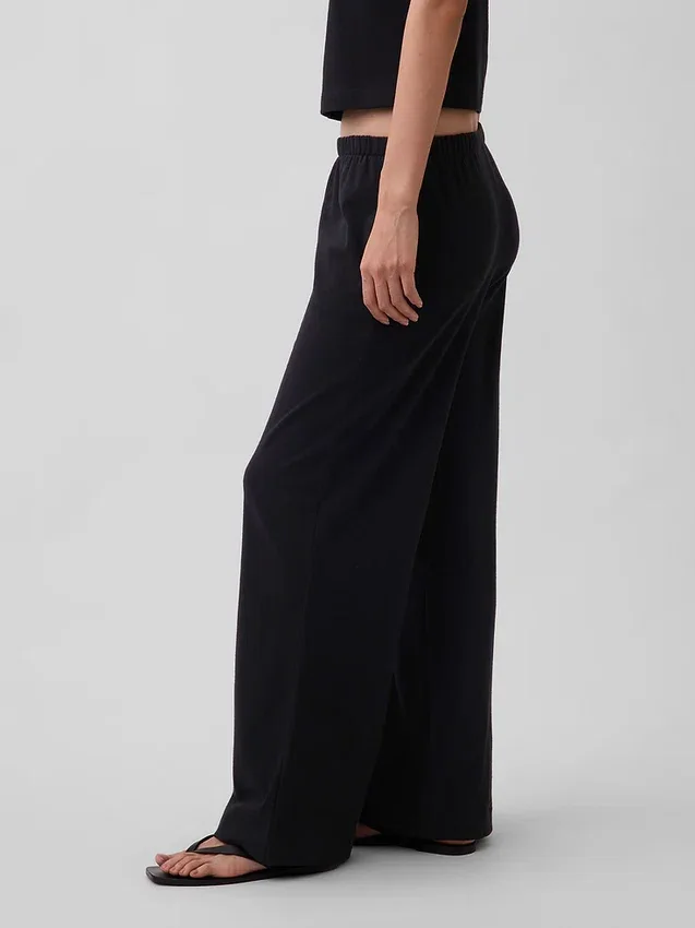 Pantalon large en maille