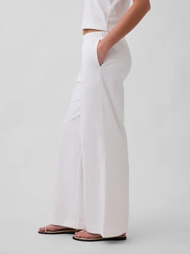 Pantalon large en maille