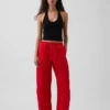 Pantalon large en popeline avec renforts aux genoux