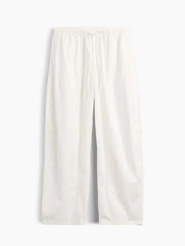 Pantalon large en popeline avec renforts aux genoux