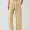 Pantalon large en popeline avec renforts aux genoux