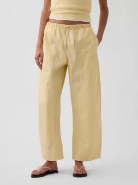 Pantalon large en popeline avec renforts aux genoux
