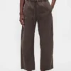 Pantalon large en popeline avec renforts aux genoux