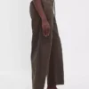 Pantalon large en popeline avec renforts aux genoux