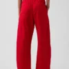 Pantalon large en popeline avec renforts aux genoux