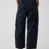 Pantalon large en popeline avec renforts aux genoux