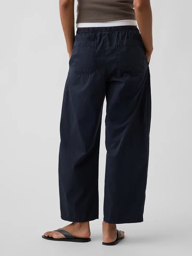Pantalon large en popeline avec renforts aux genoux
