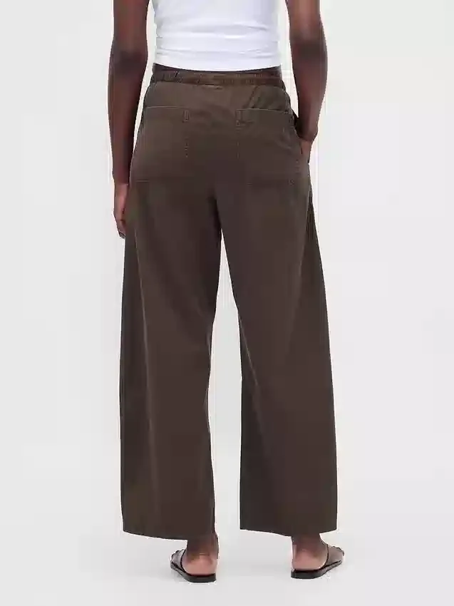 Pantalon large en popeline avec renforts aux genoux