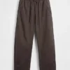 Pantalon large en popeline avec renforts aux genoux
