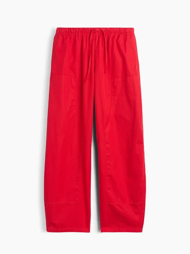 Pantalon large en popeline avec renforts aux genoux