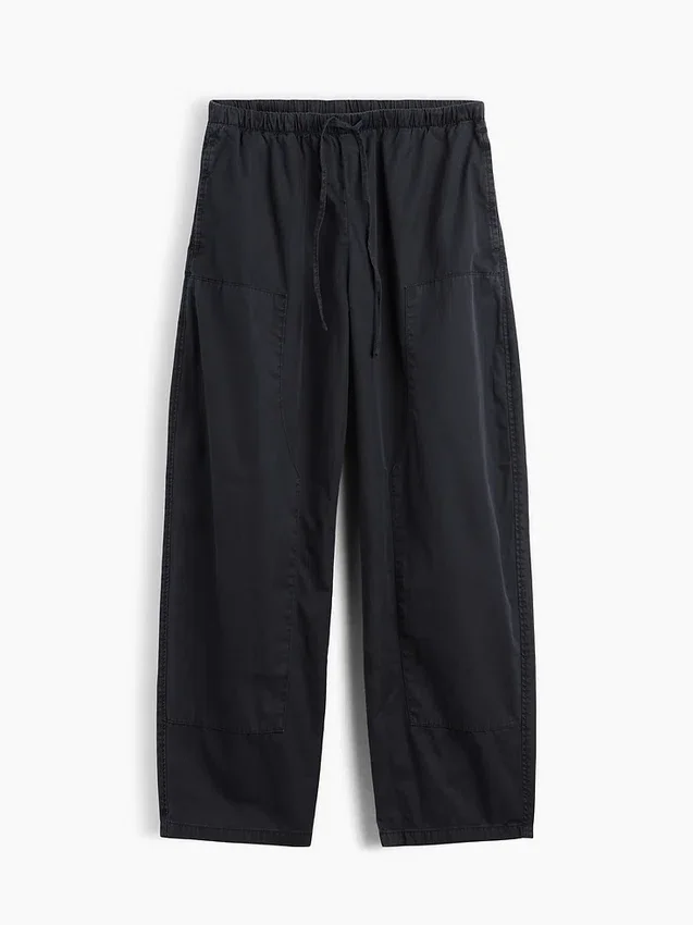 Pantalon large en popeline avec renforts aux genoux