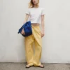 Pantalon large en popeline avec renforts aux genoux