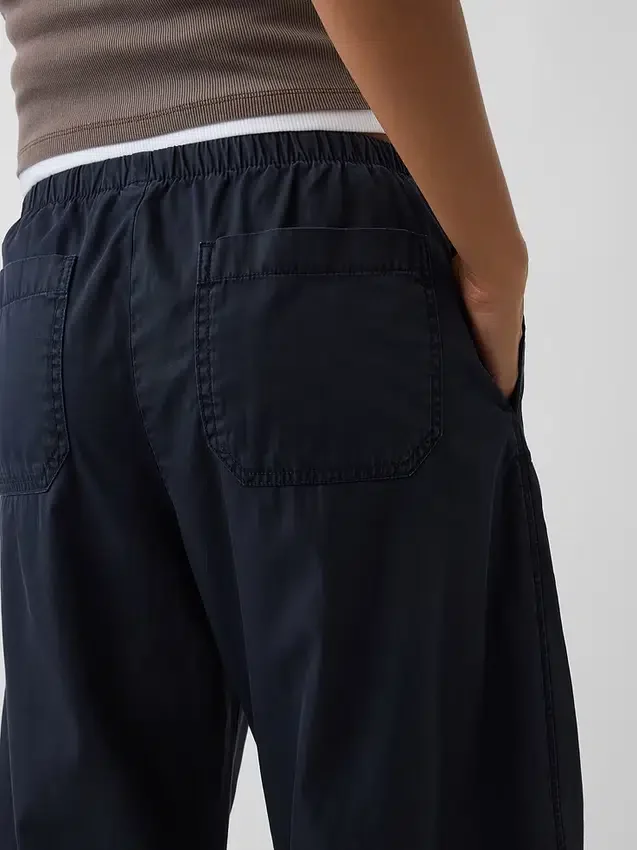 Pantalon large en popeline avec renforts aux genoux
