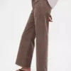 Pantalon large en velours côtelé à taille haute