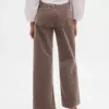 Pantalon large en velours côtelé à taille haute