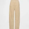 Pantalon large en velours côtelé à taille haute