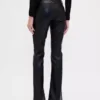 Pantalon long et ajusté en cuir vegan recyclé, taille basse