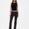 Pantalon long et ajusté en sergé à taille basse