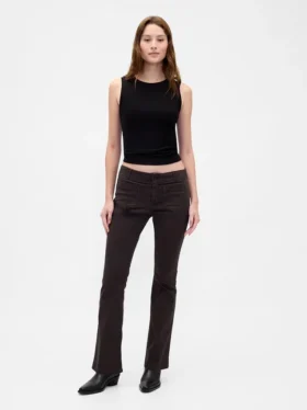 Pantalon long et ajusté en sergé à taille basse