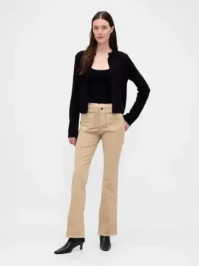 Pantalon long et ajusté en sergé à taille basse