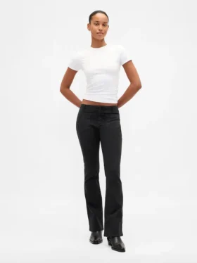 Pantalon long et ajusté en sergé à taille basse