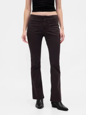 Pantalon long et ajusté en sergé à taille basse