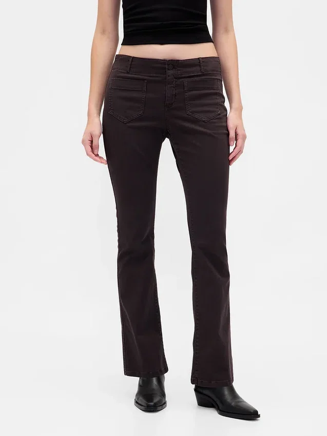 Pantalon long et ajusté en sergé à taille basse