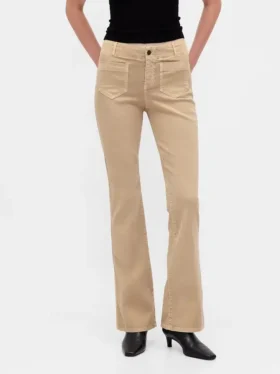 Pantalon long et ajusté en sergé à taille basse
