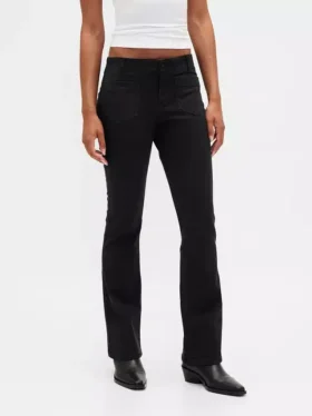 Pantalon long et ajusté en sergé à taille basse