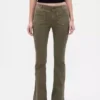 Pantalon long et ajusté en sergé à taille basse