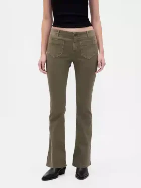 Pantalon long et ajusté en sergé à taille basse