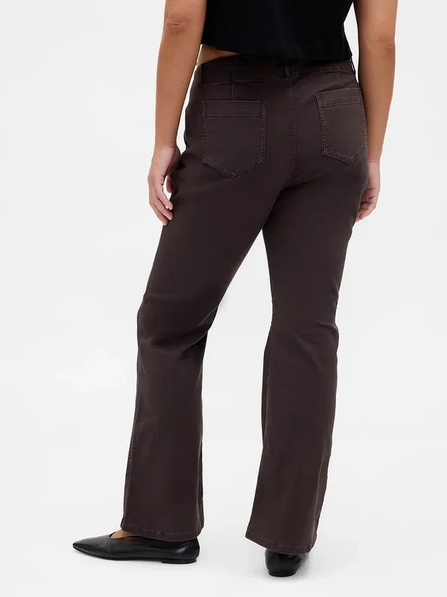 Pantalon long et ajusté en sergé à taille basse