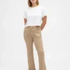 Pantalon long et ajusté en sergé à taille basse