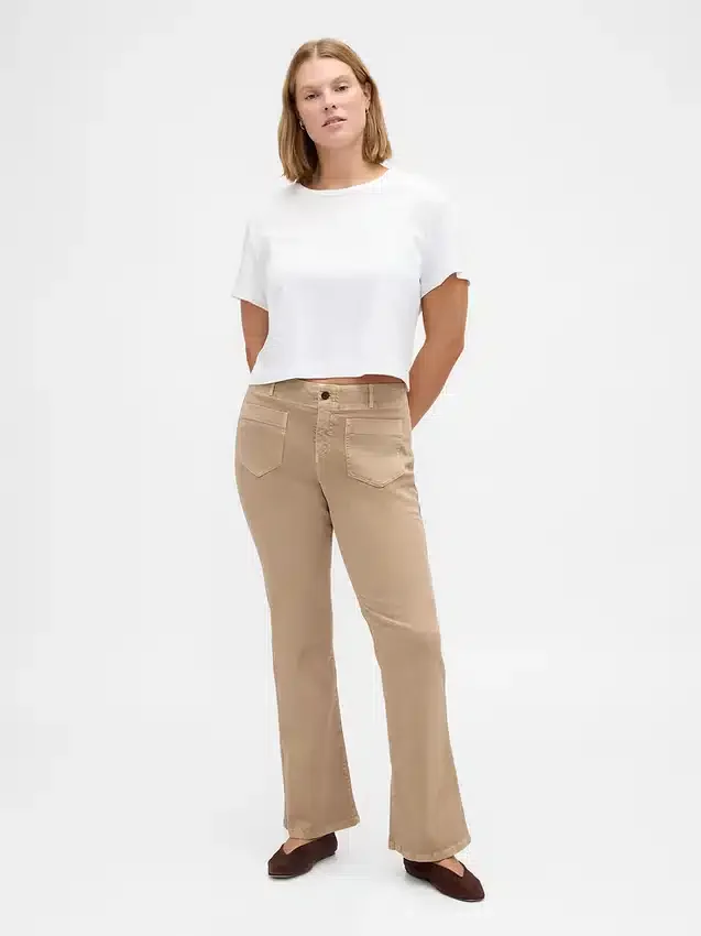 Pantalon long et ajusté en sergé à taille basse